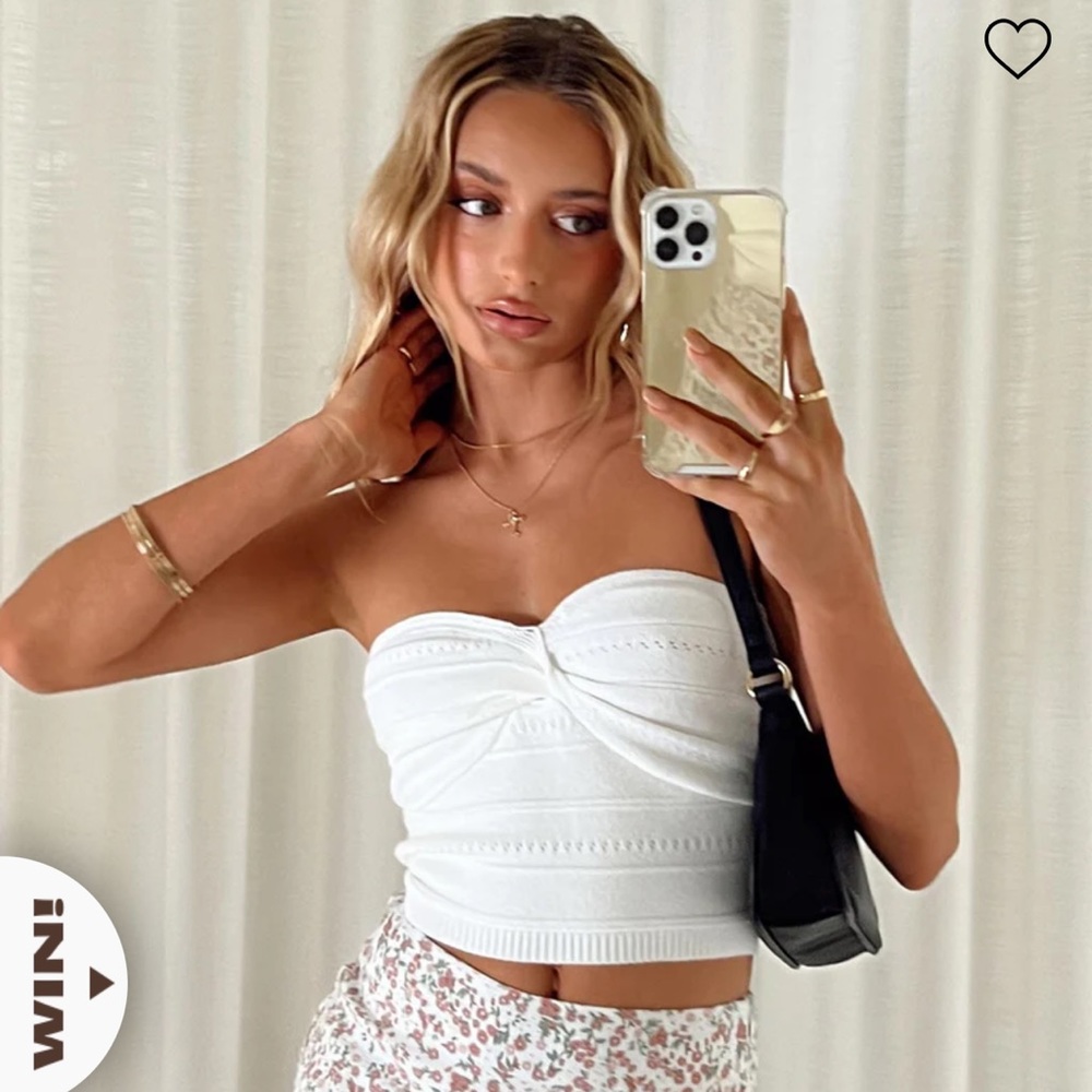 Princess Polly Caridi Knit Top White